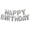 FOIL BALLOON SET HAPPY BIRTH DAY Large SIze  Happy Birthday Party Balloons Decoration 16" Happy Birthday Letter Banner Balloon Party Foil SILVER. 