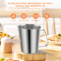 Stainless Steel Measuring Cup with Handle and Pour Lip, Metal Pitcher with Oz and ML Marking, 16OZ/500ML. 