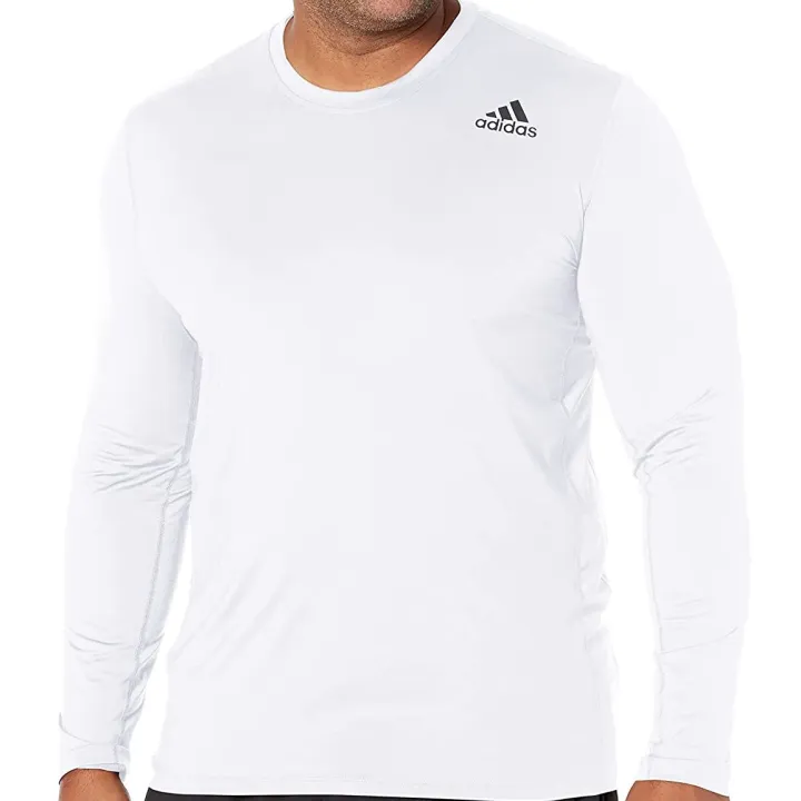 Adidas Dri Fit Cooler White Black Sports T-Shirt Full Sleeve Sanabil Sanaabil