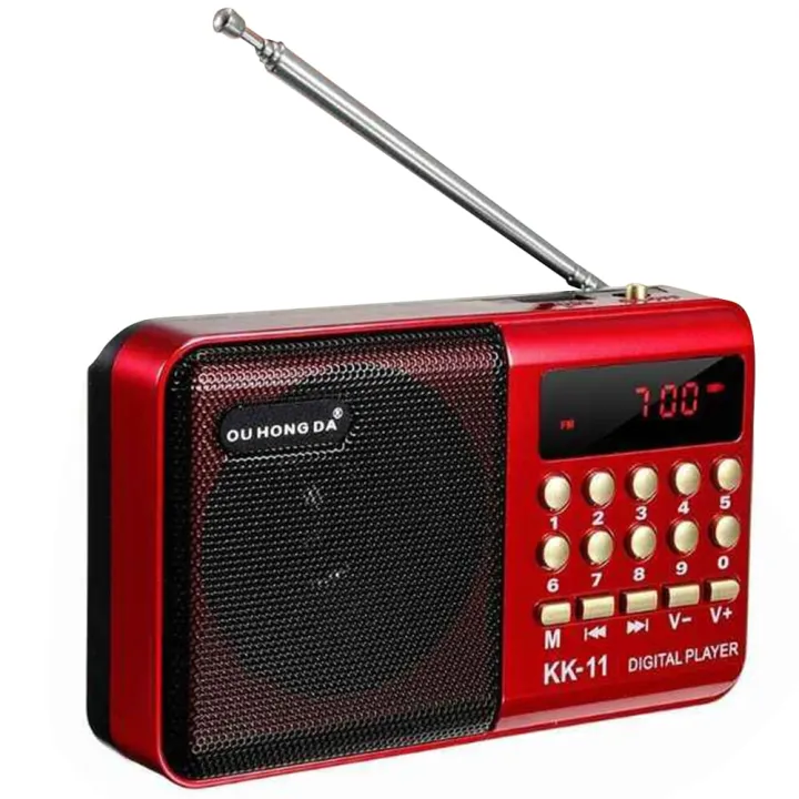Rechargeable FM Radio with USB/SD Card, Micro SD, Earphone Jack, 3W Power Output, Loud Portable Speaker