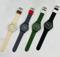 Adidas Fashionable Rubber Strap Watch For Mens Black, Gray, Green And Light Brown Color. 