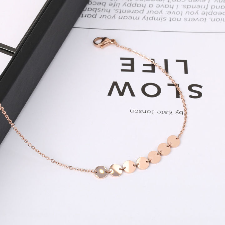%E3%80%90Hottest%20Trends%E3%80%91Titanium%20Steel%2018K%20Rose%20Gold%20Round%20Piece%20Anklet%20Women's%20All-match%20Fashion%20Simple%20Personalized%20Foot%20Chain%20Anklet%20Jewelry%20-%20Image%204