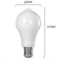 E27 PIR Motion Sensor Lamp 12W LED Bulb with Motion Sensor Infrared Radiation Motion Detector Night Light. 