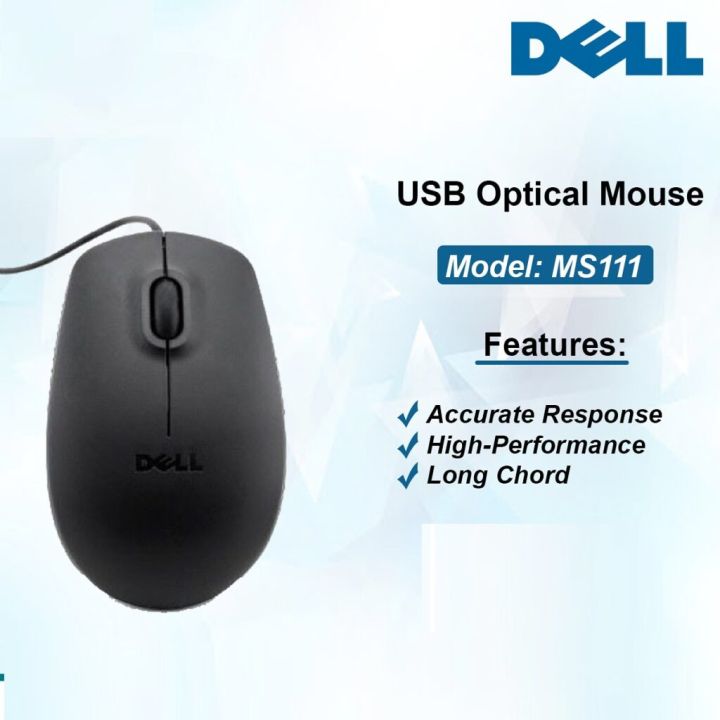 DELL%20MS111%20USB%20Optical%20Mouse%203%20BUTTON%20WHEEL%20MICE/%20Dell%20Mouse%20Dell%20Black%20Wired%20/%20Cable%20USB%20Optical%20Mouse%20-%20Image%205
