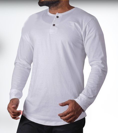 Pure White Long Sleeves Men's T Shirt New Style 155GSM Comfortable, Durable & Soft Material.