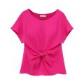 Ladies Pink Color Blouse with Tie Waist. 