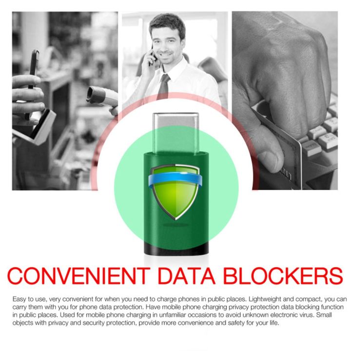 Bluehacking Block USB C Data Blocker Blocks Data Transfer Refuse Hacking Provide Safe ...