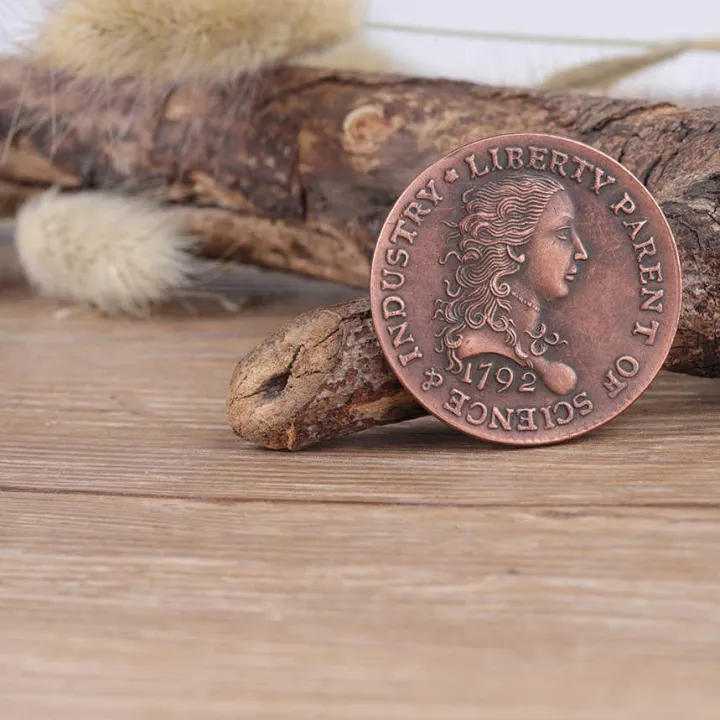 Commemorative%20Coin%201792%20United%20States%20Brass%20Vintage%201%20Cent%20Collection%20Coins%20-%20Image%203