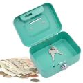 Creative Mini Lockable Cash Box with Key Sturdy Construction Money Safe Case Metal with Handle Lock Box for Adults. 