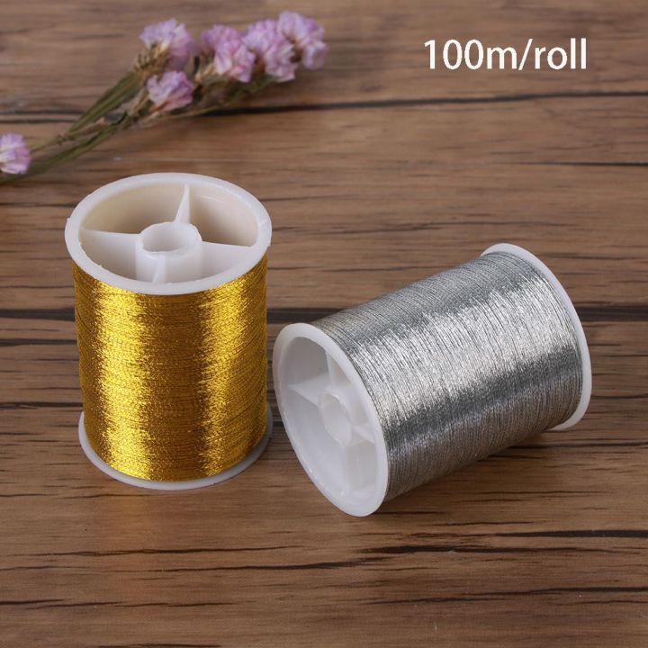 100 metres Spool Crafts DIY Sewing Machine gold wire Cross Stitch ...