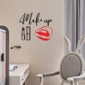 【IKE】Make UP Lipstick Wall Mirror Stickers Quotes Dressing Room Decor Wallpaper Home Decoration Accessories Girls Bedroom Decal Mural. 