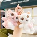 Soft Doll Plush Cat Keychain Satchel Pendant PP Cotton Plush Kitten With Love Bag Plush Toy  Lovely Birthday Gifts. 