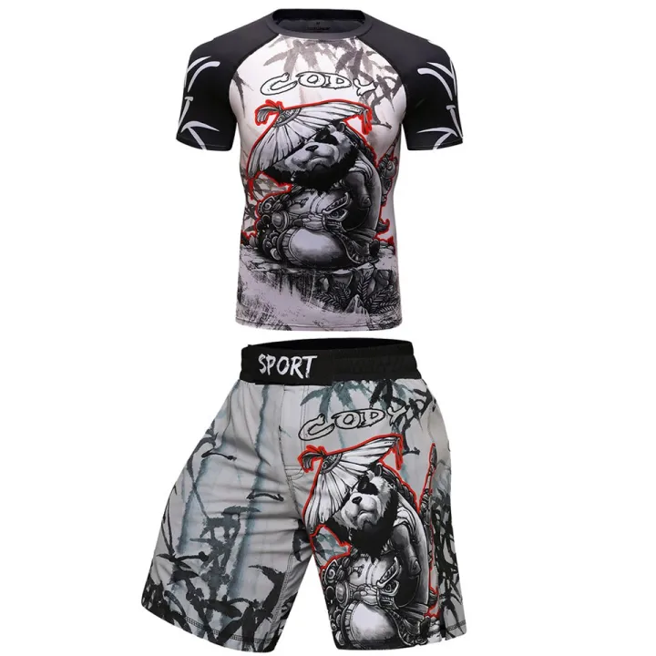 %E3%80%90F%20MMA%20BJJ%20GI%20Rashguard%20T%20Shirts+Muay%20Thai%20Shorts%20Rash%20Guard%20Clothing%20Jerseys%20MMA%20Compression%20T-shirt%20Men%20Kickboxing%20Sets%20-%20Image%205