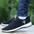 Men's Shoes Summer Breathable Deodorant Fly-Knit Sneakers Mesh Surface Running Shoes Men's Korean Style Trendy Casual Shoes Men's Mesh Shoes. 