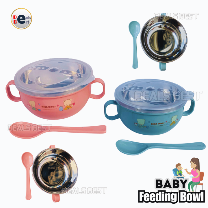 Baby Feeding Bowl Stainless Steel Bowl & Spoon Set Children / Baby Steel Feeding Bowl With Spoon With Best Customer Satisfaction