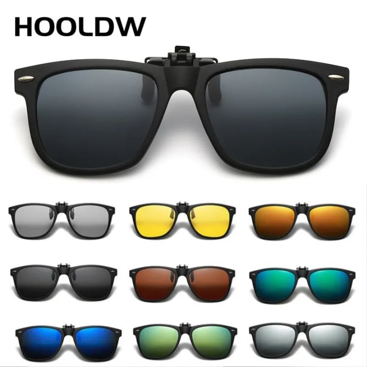 New TR90 Polarized Flip Up Clip on Sunglasses Men Women Photochromic