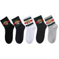 Embroidered tiger socks casual sports men's socks Business classic striped sock. 