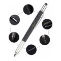 Multi Function ball Pen Tool 6 in 1 Multi Purpose Stylus pen Gadget Screwdriver Lever Metric Graduation Ruler Promotion Gift Pen. 