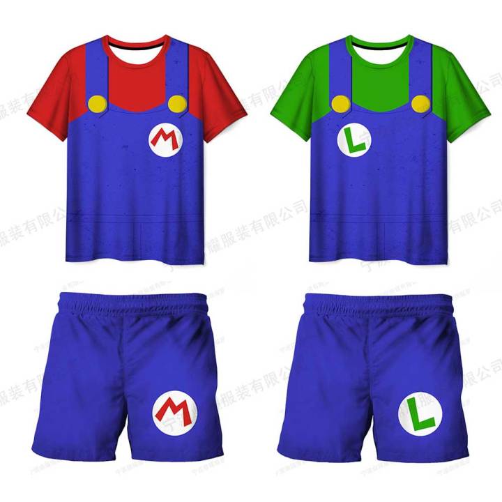 Cool%20Super%20Mario%20T-shirt%20Shorts%20Two-piece%20set%20Children's%20Clothing%20Sets%20Kids%20Boys%20Girls%20Tops%20Tee%20Mario%20Bros%20T-shirt%20Pants%20Suit%20-%20Image%202