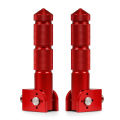Universal 2Pcs Rear Passenger Foot Pegs Pedals 90 Degree Folding Footrests for Motorcycles Red. 