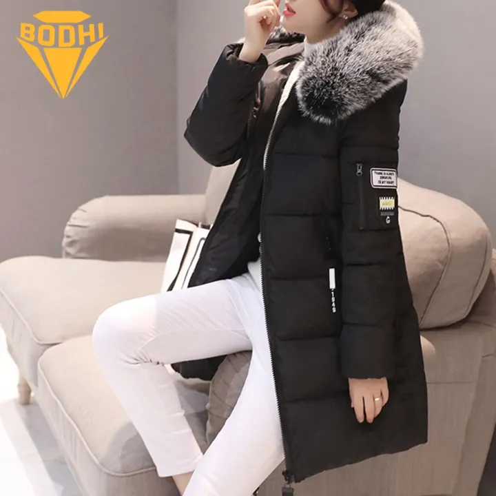 Cotton%20Coat%20with%20Faux%20Fur%20Collar%20Stylish%20Warm%20Women's%20Winter%20Cotton%20Coat%20with%20Hood%20Pockets%20Windproof%20Mid%20Length%20Slim%20Fit%20Down%20Jacket%20Faux%20Fur%20Collar%20Winter%20Jacket%20-%20Image%205
