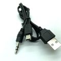 【VogueVenture】2 in 1 For Bluetooth Player Portable Speaker USB Cable Jack 3.5mm AUX Cable USB Male Mini USB 5 Pin Charge Data lines. 