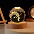 3D Crystal ball  Laser Engraved USB LED Night Light Birthday Christmas Gift Glass Sphere Home Decoration. 