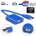 USB 3.0 To VGA External Graphic Card Video Converter Adapter For Win7/8/10 1080P (Blue). 