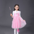 Long Sleeve Elsa Dress Princess Costume Girls Party Dress Cosplay Costume Christmas Performance Dress. 