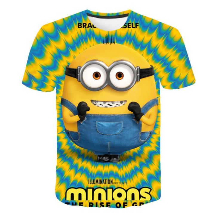 Summer T-Shirt Girls boys Captain Minionss Cartoon Print kids Clothes Fashion Harajuku Children'S Clothing anime T Shirt