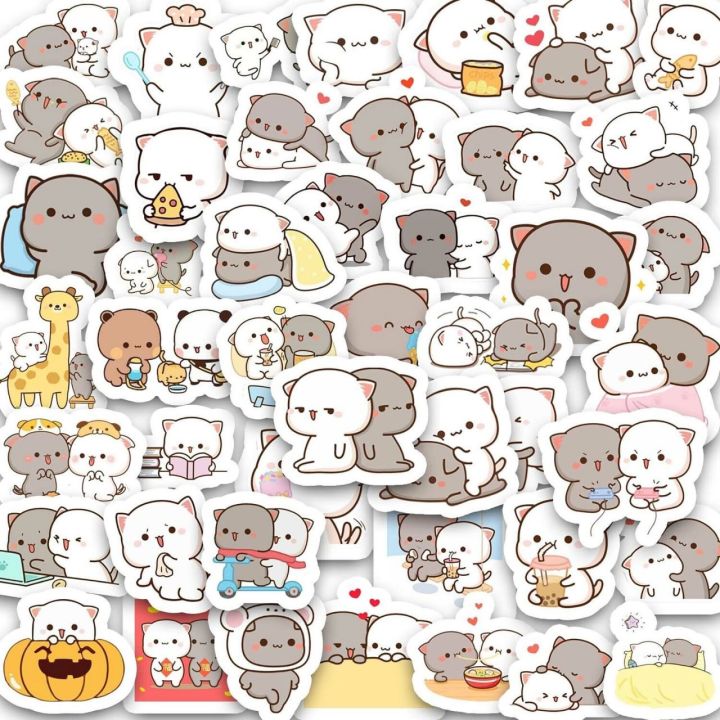 20/40/60 pcs Cartoon Cute Cats Animal Sticker For Motorcycle Phone Skateboards