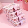Square Soft Leather Mini Notebook Color Page Cute Magnetic Buckle Notepad Student Stationery Book Pocket Book. 