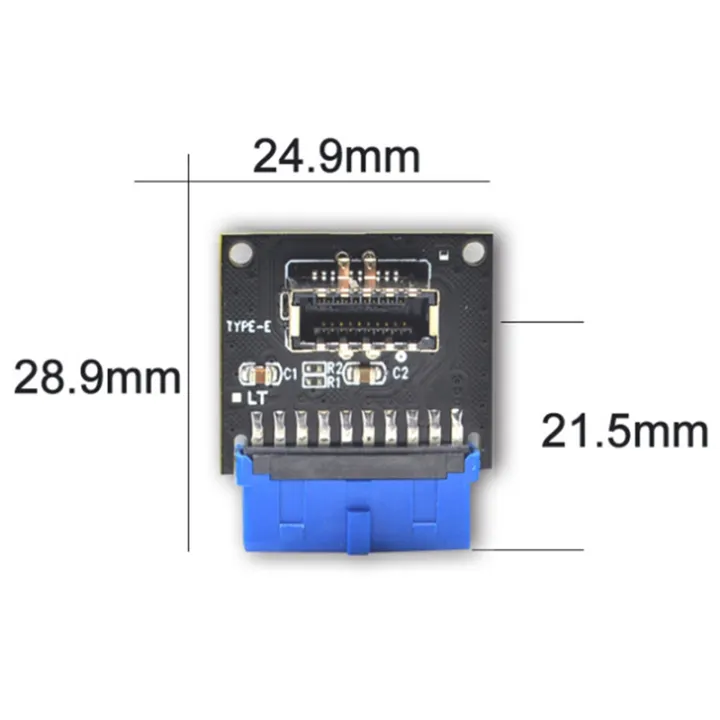USB%203.0%20Motherboard%20Header%20to%20USB%203.2%20Type%20C%20Front%20Panel%20Type%20E%2020%20to%2019%20Pin%20Converter%20for%20Desktop%20-%20Image%202