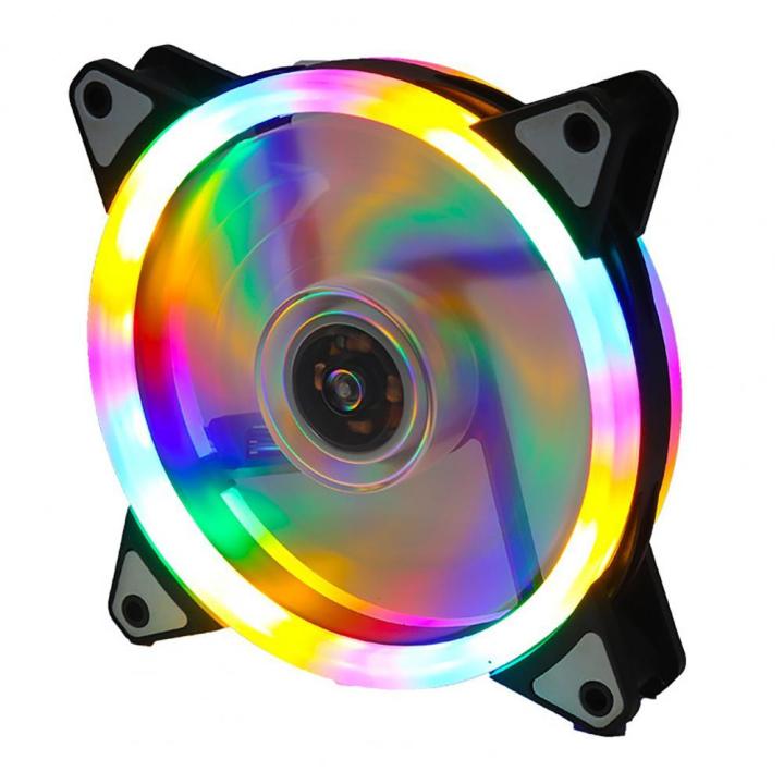 12cm Pc Case Cooling Fan Desk Chassis Rgb Fan Dc12v 4 Pin Mute Rainbow ...