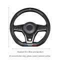Car carbon fiber real leather 3D printed steering wheel cover suitable for Toyota Camry Altis Vigo Fortuner CHR Vios Yaris Ativ Hilux REVO Avanza sienta. 