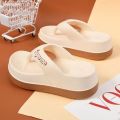 【FOOT SOFA】Fashion Women Flip Flops High Heels Summer Soft Bottom Casual Thick Bottom Clip Flip Flops Soft Bottom Non-slip Beach Sandals. 