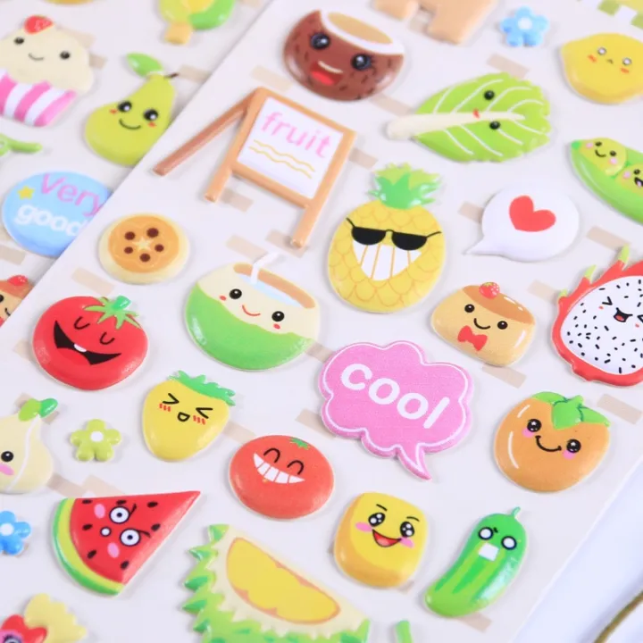 Cute%20Fruit%20Vegetables%203D%20Puffy%20Stickers%20for%20Kids%20Cognition%20Learning%20Stickers%20DIY%20Scrapbooking%20Stationery%20Stickers%20-%20Image%203