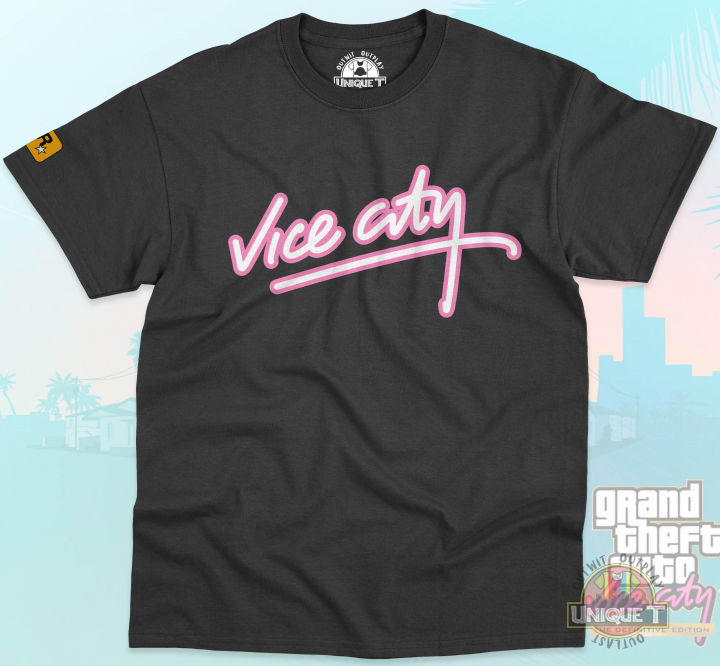 Grand Theft Auto T Shirt GTA Vice City Cotton T Shirt Gaming T shirt Grand Theft Auto Vice City T shirt