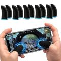 Finger Sleeves Mobile Game Free Fire Anti Sweat Breathable Professional Touch Screen Thumb Finger Sleeve Highly Conductive Gaming Gloves for All Smartphone, iOS Devices & Tablets PUBG Finger Gloves 1 Pair High Quality Carbon Fiber Material, Ultra-Thin,. 