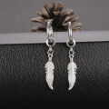 Qingwen Feather titanium steel earrings for men set ear piercing Stainless steel earrings cool hypoallergenic iareng for men kpop round airing hikaw for boys 925 silver earings for men on sale. 