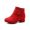 【BestGO】Girls shoes winter PU leather waterproof boots winter kids snow boots girls Martin boots boots high heels British wind. 