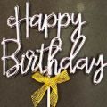 Party Cake Decoration Shine Cake Topper Emboss Plastic Happy BirthdayToppers. 