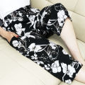 Cotton Silk Pajama Pants Women's Cropped Pants Summer and Autumn Thin Artificial Cotton Shorts Wide Leg Pants Loose Large Size Homewear Pants Can Be Worn outside. 