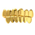 【HOT】 Classic Fashion 6/6 Teeth Grillz Hip Hop 14K Gold Plated Tooth Caps Decor Braces Dental Grills For Women Men Jewelry. 