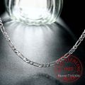 40-75cm 925 Stamp Silver Color 4mm Figaro Chain Necklace for Women Girl Boy Kids Italy Jewelry Kolye Collares Sieraden Colier. 