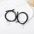 2Pcs Romantic Couple Heart Magnetic Attracting Bracelets for Girl Cute Cartoon Ghost Pendant Bracelet Friendship Halloween Gift. 