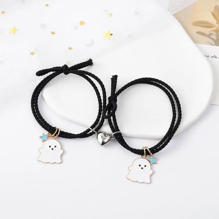 2Pcs%20Romantic%20Couple%20Heart%20Magnetic%20Attracting%20Bracelets%20for%20Girl%20Cute%20Cartoon%20Ghost%20Pendant%20Bracelet%20Friendship%20Halloween%20Gift%20-%20Image%205