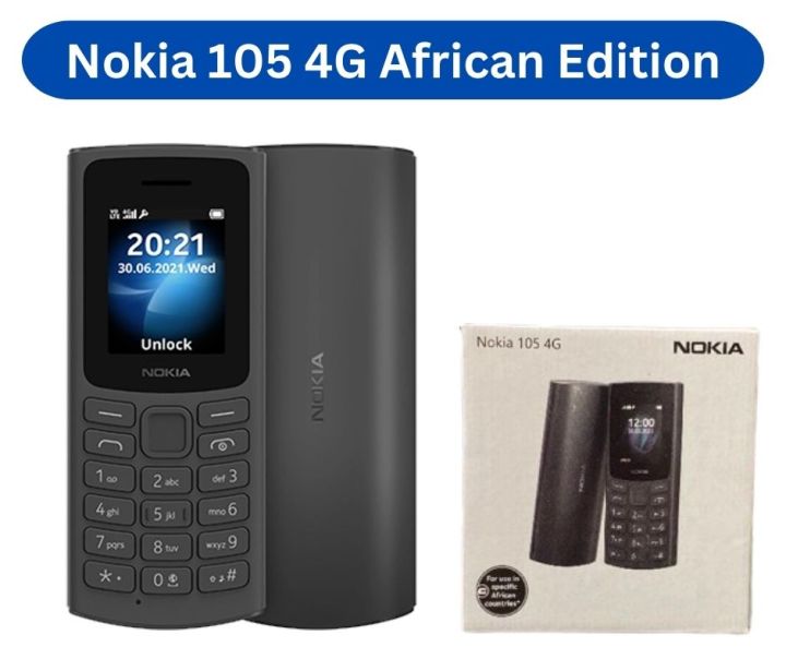 Nokia 105 4g African Edition, Nokia 105 4G Dual-SIM, Nokia 105 Button Dual Sim Phone, Dual SIM 1.8inch Display Mobile Phone with Flashlight FM Radio, Nokia 105 4G Cell Phone - Black