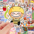 80pcs Labubu Monster Cartoon Waterproof Stickers Pack Cute Water Bottle Laptop Skateboard Scrapbook Anime Accessories. 