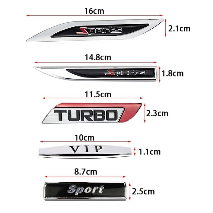 2pcs%20Sport%20VIP%20Turbo%20Metal%20Car%20Side%20Body%20Sticker%20Auto%20Rear%20Emblem%20Badge%20Decal%20-%20Image%207
